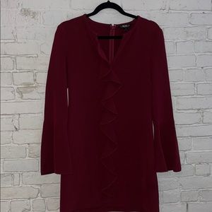 MAROON RACHEL ZOE LONG SLEEVED DRESS
